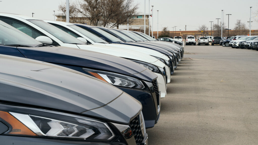 Nissan vehicle lineup on lot at McGavock Nissan