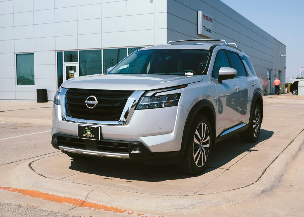 An Aspen White Armada at McGavock Nissan of Lubbock.